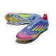 Crampons Adidas F50+ Laceless FG Bleu Fusion Citron Lucide Rose Lucide