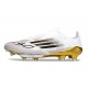Crampons Adidas F50+ Laceless FG Blanc Noir Or Mét