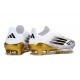 Crampons Adidas F50+ Laceless FG Blanc Noir Or Mét
