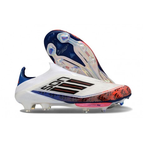 Adidas F50 Elite Laceless X Son FG Blanc Noir Rouge Vif
