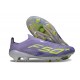 Crampons Adidas F50+ Laceless FG Violet Rapide Blanc Ftwr Citron Lucide