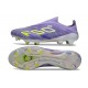 Crampons Adidas F50+ Laceless FG Violet Rapide Blanc Ftwr Citron Lucide