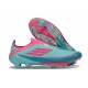 Crampons Adidas F50+ Laceless FG adidas F50+ Sans Lacets FG MESSI Aqua Flash Rose Lucide Cyan Lucide