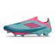 Crampons Adidas F50+ Laceless FG adidas F50+ Sans Lacets FG MESSI Aqua Flash Rose Lucide Cyan Lucide