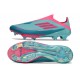Crampons Adidas F50+ Laceless FG adidas F50+ Sans Lacets FG MESSI Aqua Flash Rose Lucide Cyan Lucide
