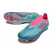 Crampons Adidas F50+ Laceless FG adidas F50+ Sans Lacets FG MESSI Aqua Flash Rose Lucide Cyan Lucide
