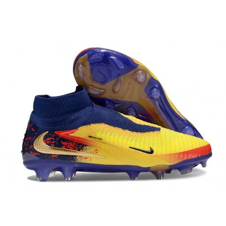 Chaussure Nike Phantom 6 Elite FG Jaune Bleu Or