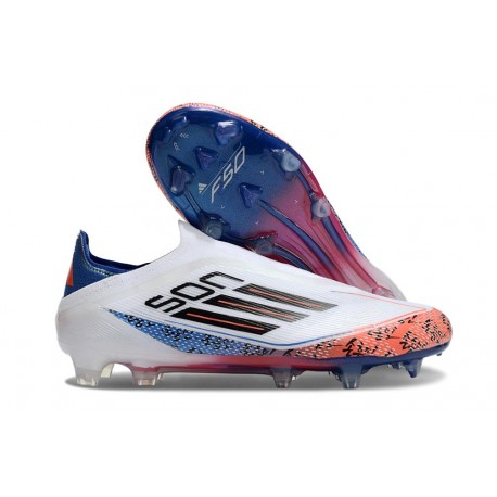 Adidas F50 Elite Sans Lacets FG Blanc Noir Rouge Vif