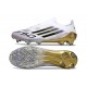 Adidas F50 Elite Sans Lacets FG Blanc Noir Or Mét