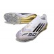 Adidas F50 Elite Sans Lacets FG Blanc Noir Or Mét