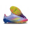 Adidas F50 Elite Sans Lacets FG Bleu Fusion Citron Lucide Rose Lucide