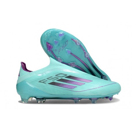 Adidas F50 Elite Sans Lacets FG Bleu Noir