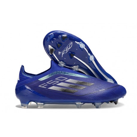 Adidas F50 Elite Sans Lacets FG Bleu