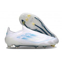 Adidas F50 Elite Sans Lacets FG Blanc Pearl Métallique Blanc