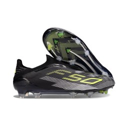 Adidas F50 Elite Laceless FG Core Noir Fer Mét. Citron Lucide