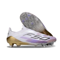 Adidas F50 Elite Laceless FG Blanc Violet Noir