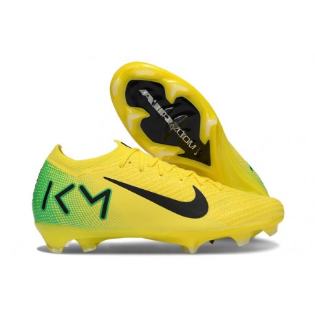 Chaussure Nike Mercurial Vapor XVI Elite FG Kylian Mbappe Jaune Noir Vert