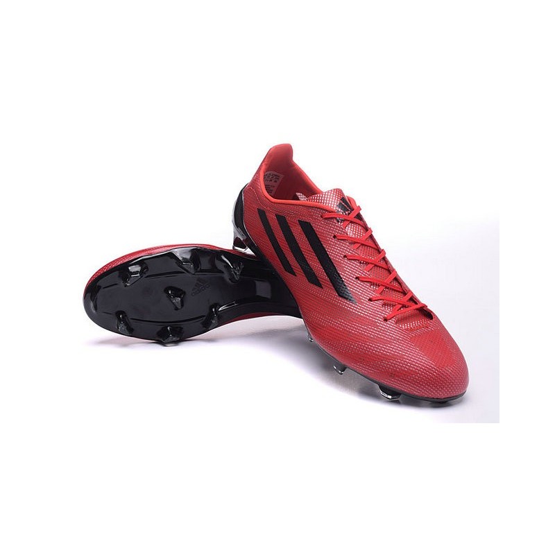 Chaussure de Foot - adidas F50 adizero TRX FG (Cuir) - Terrain Sec - Chaussure Homme - Blanc/Blanc/Rouge | Pro:Direct Soccer