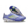 Crampons Adidas F50+ Laceless FG Violet Rapide Blanc Ftwr Citron Lucide