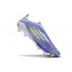 Crampons Adidas F50+ Laceless FG Violet Rapide Blanc Ftwr Citron Lucide