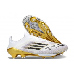 Adidas F50+ Elite FG Nouvelles Blanc Noir Or Mét