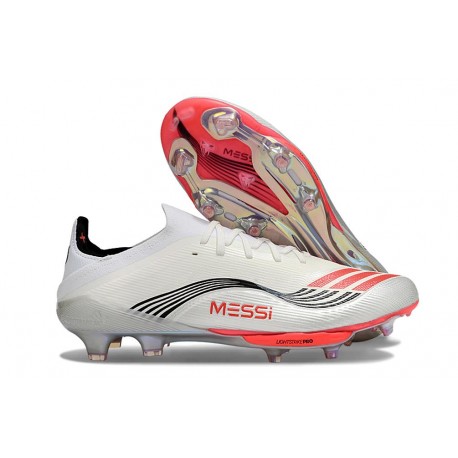 Adidas F50+ Elite FG Nouvelles X Messi Blanc Ftwr Rouge Lucide Argent Mét