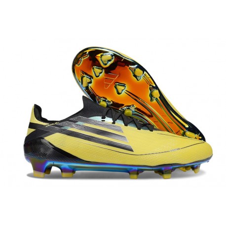 Chaussure Adidas F50 Elite FG Jaune Noir