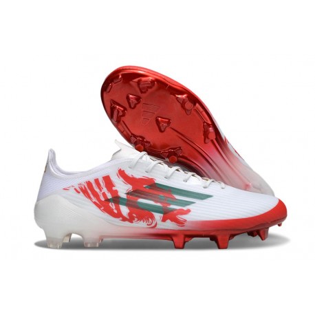 Chaussure Adidas F50 Elite FG Blanc Rouge Vert