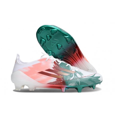 Chaussure Adidas F50 Elite FG Rose Vert Rouge
