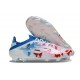 Chaussure Adidas F50 Elite FG Blanc Rose Bleu