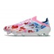 Chaussure Adidas F50 Elite FG Blanc Rose Bleu