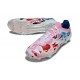 Chaussure Adidas F50 Elite FG Blanc Rose Bleu