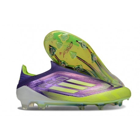 Adidas F50 Elite Laceless FG Violet Rapide Citron Lucide