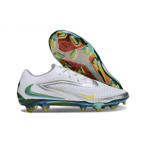 Nike Phantom 6 Low Elite FG Crampon Blanc Argent Vert
