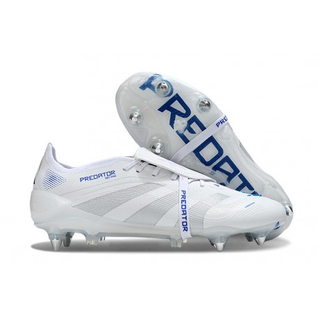Crampons de Foot adidas Predator Elite FT SG Blanc Argent Bleu