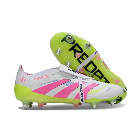 Crampons de Foot adidas Predator Elite FT SG Blanc Rose Jaune