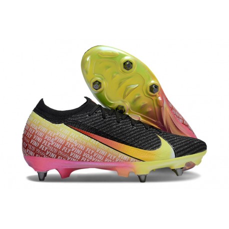 Nike Zoom Mercurial Vapor 16 Elite SG Pro Noir Jaune Rouge Vert