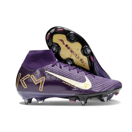 Nike Zoom Mercurial Superfly 10 Elite SG-Pro X MBAPPÉ Violet Grandiose Ivoire Pâle