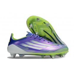 Crampons de Football Adidas F50 Elite SG Violet Rapide Blanc Ftwr Citron Lucide