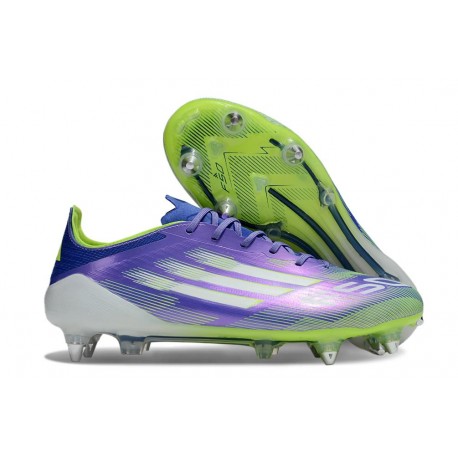 Crampons de Football Adidas F50 Elite SG Violet Rapide Blanc Ftwr Citron Lucide