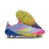 Crampons Adidas F50 Elite SG Bleu Fusion Citron Lucide Rose Lucide