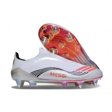 Adidas F50 Elite LL SG-Pro X Messi Blanc Ftwr Rouge Lucide Argent Mét