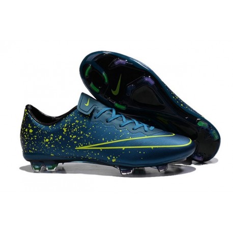 Chaussure de Football Hommes Nike Mercurial Vapor 10 FG Bleu Noir Volt