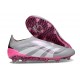 adidas Predator Elite Sans Lacets FG Gris Blanc Rose