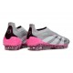 adidas Predator Elite Sans Lacets FG Gris Blanc Rose