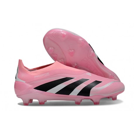 adidas Predator Elite Sans Lacets FG Rose Noir