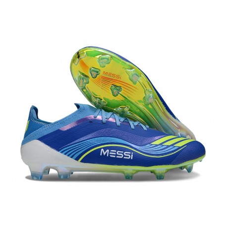 Adidas F50 Elite FG X Messi Equipe Bleu Royal Jaune Solaire Bleu Semi Eclatant