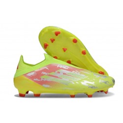 Crampon Adidas F50 Elite Sans Lacets FG Jaune Rouge