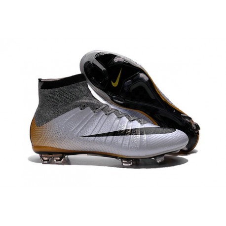 Nouveau Chaussure de Football Nike Mercurial Superfly CR FG CR7 500 Argenté Gris Noir Or