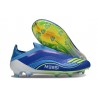 Crampon Adidas F50 Elite Sans Lacets FG Equipe Bleu Royal Jaune Solaire Bleu Semi Eclatant